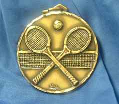 Tennis Medal - Gold Tennis Medal - Engraving on the back optional